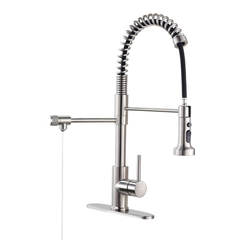 PAKING Kitchen Sink Faucet, Pull-Down Water Filtration Faucet, Bar Filter, Brushed Nickel, Stainless Steel, PB1017 - Image 1